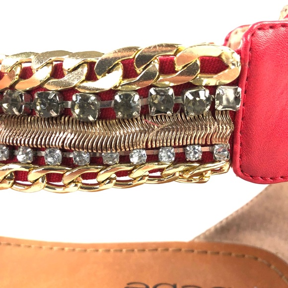 Bebe Mandy Red Flat Sandals - Picture 10 of 10